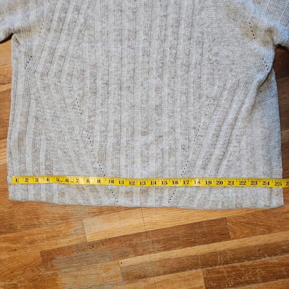 Peruvian Connection Alpaca Blend Cowl Neck Sweater Cream Beige Rib Knit Womens L - Picture 10 of 10